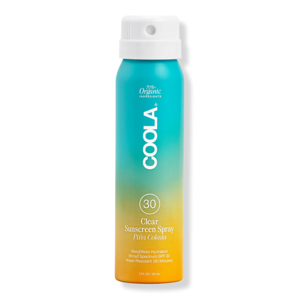 COOLA Travel Size Piña Colada Classic Body Organic Sunscreen Spray SPF 30