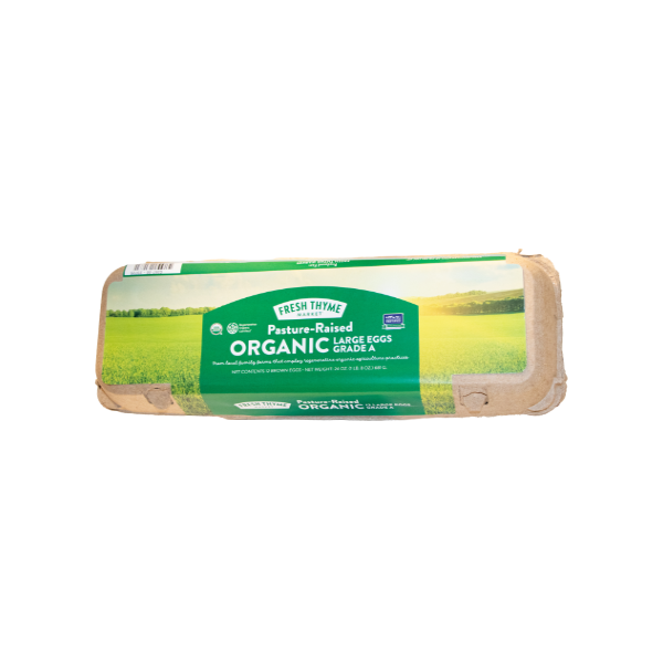 Fresh Thyme Market Organic Grade A Pasture Raised Jumbo Brown Eggs