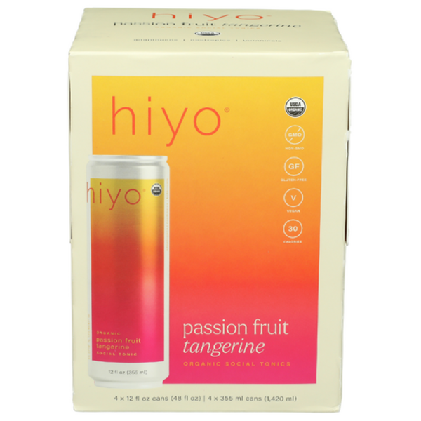 Hiyo Organic Passion Fruit Tangerine Social Tonic 4 Pack Same-Day