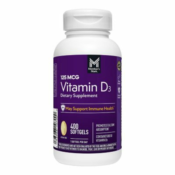 Member's Mark Vitamin D3 5000 Iu May Support Immune Health