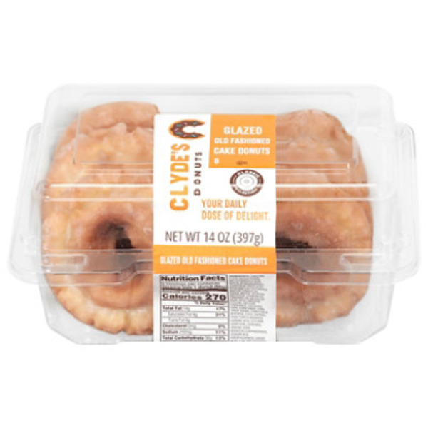 Clyde's Donuts Glazed Old Fashioned Cake Donuts