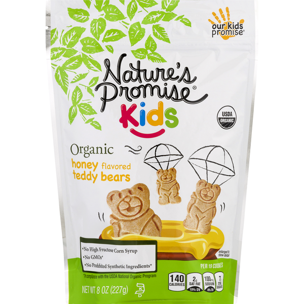 Nature's Promise Cookies, Organic, Honey Flavored, Teddy Bears (8 oz