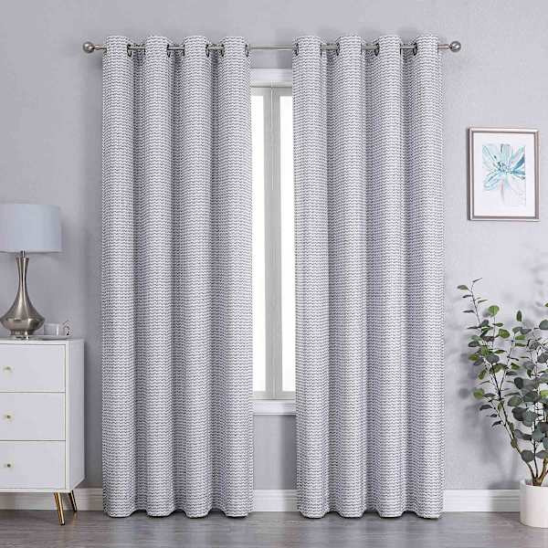 Sun Shield Navy Blue Blackout Grommet Curtain Panel, 84"