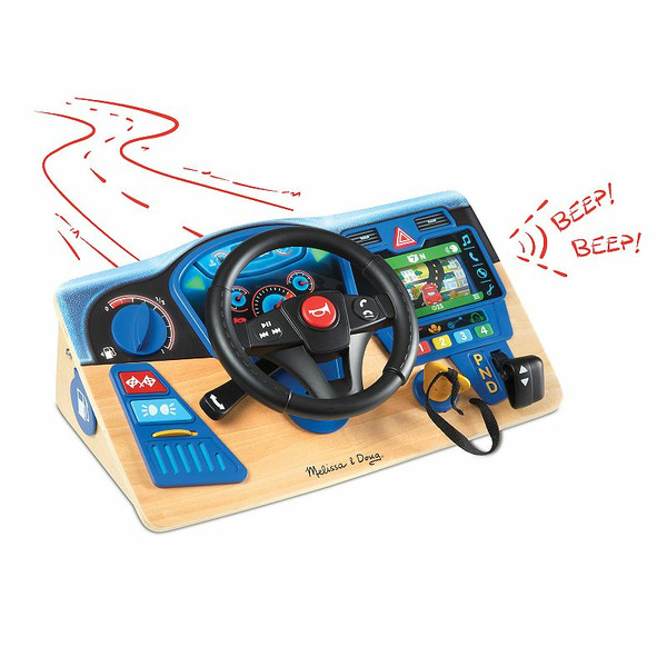 Melissa & Doug Vroom & Zoom Interactive Wooden Dashboard Pretend Play Driving Toy