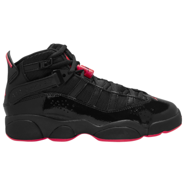 Jordan Big Kids' 6 Rings Basketball Shoes, Size 6.0 - Black/Infrared 23
