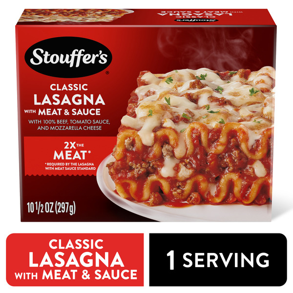 Stouffer's Classic Lasagna With Meat And Sauce Single Serve Oven Ready Frozen Dinners