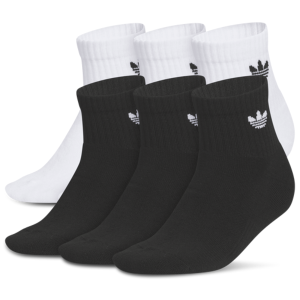 adidas Boys' Trefoil 2.0 Quarter Socks, L - Black/White