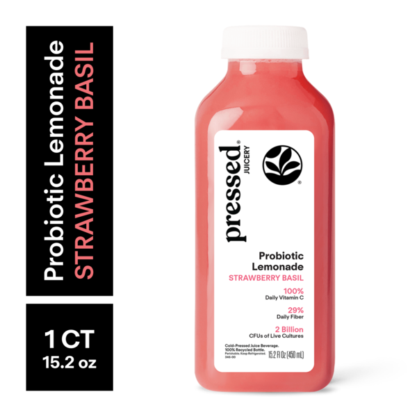 Pressed Juicery Strawberry Basil Probiotic Lemonade Same-Day