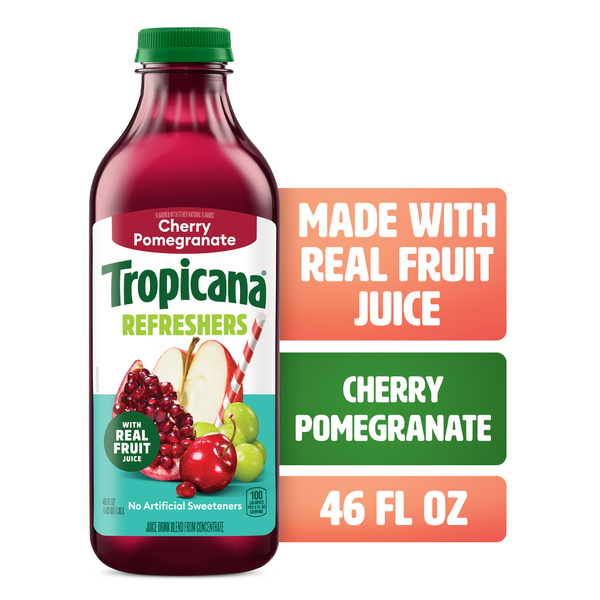 Tropicana Refreshers Cherry Pomegranate Juice Drink, with Real Fruit Juice