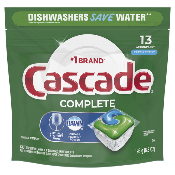Walgreens Cascade Complete ActionPacs, Dishwasher Detergent Pods, Fresh