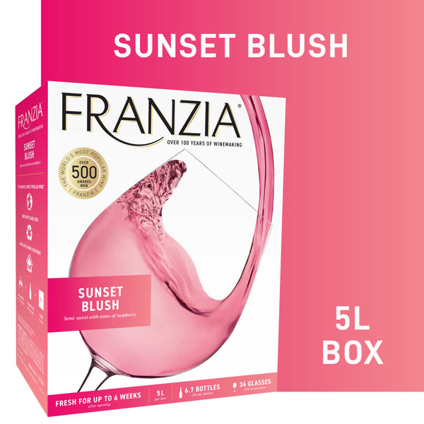 Franzia Sunset Blush House Favorites Blend Rose Wine Box Same-Day