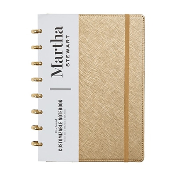 Martha Stewart Gold Faux Leather Junior Discbound Notebook
