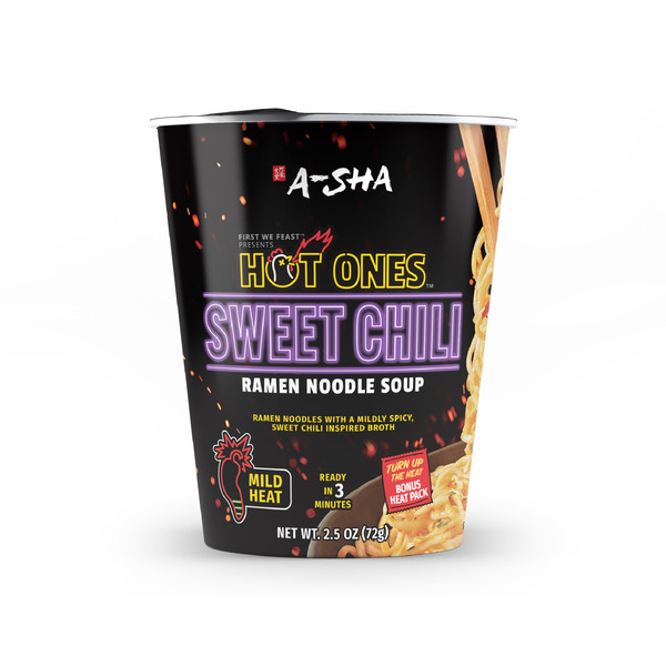 A-Sha  Hot Ones, Sweet Chili, Mild Ramen Noodle Cup
