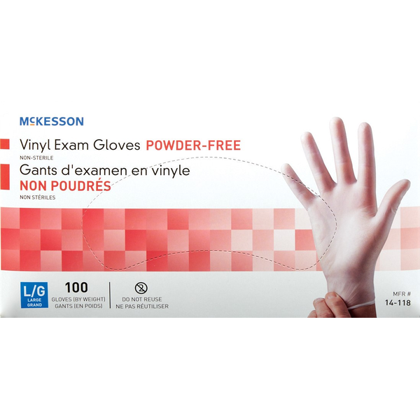 POWDER PLEX RED 150g 新品 未使用品 McKesson Powder-Free Vinyl Gloves, Large Same-Day Delivery | Rexall