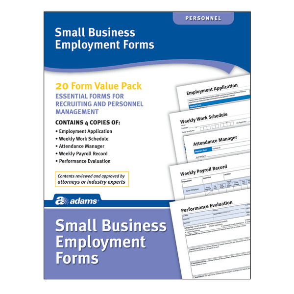 Adams 8.5" x 11" x 0.13" ABF HV100 Small Business Employment Forms