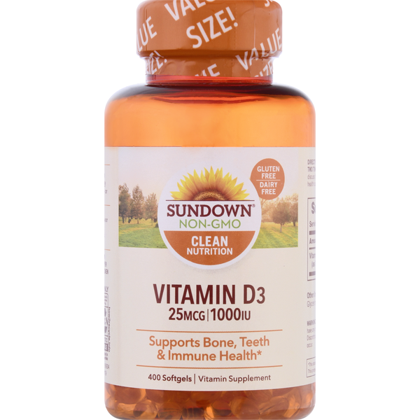 Sundown Vitamin D3, 25 mcg, Softgels, Value Size (400 each) from CVS