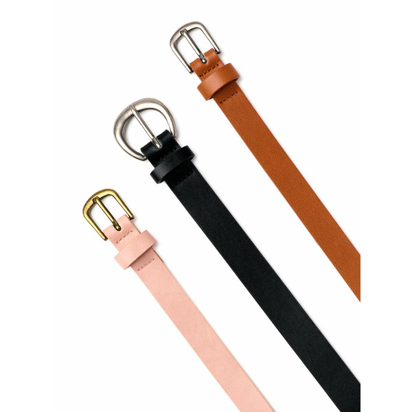 Walmart No Boundaries 3 for 1 Belts - Blush, Black & Cognac  display picture 1