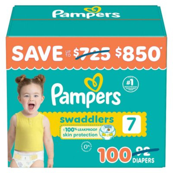 Pampers Swaddlers Active Baby Diapers, Size 7 Same-Day Delivery