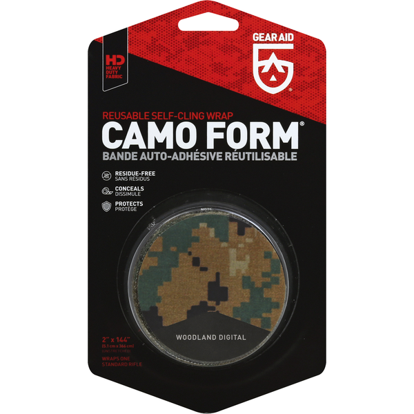 Gear Aid Self-Cling Wrap, Reusable, Camo Form, Woodland Digital