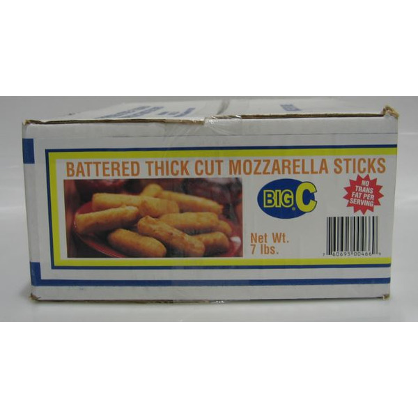 Frozen Big C - Breaded Thick Mozzarella Sticks - 7lb Box