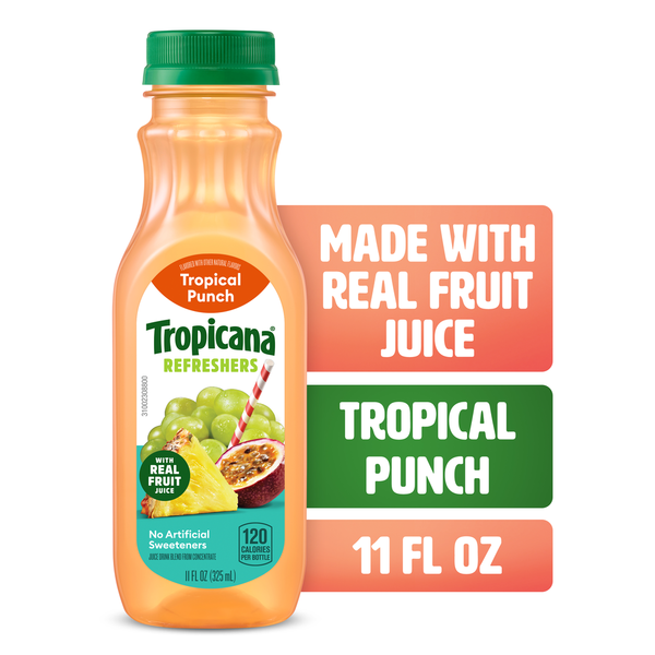 Tropicana Refreshers Tropical Punch Juice Drink, with Real Fruit