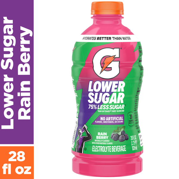 Gatorade Lower Sugar Electrolyte Sports Drink, Rain Berry