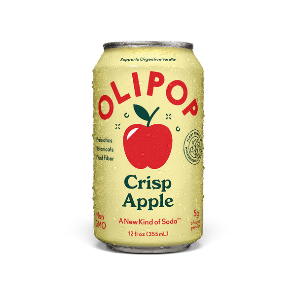 OLIPOP Prebiotic Soda, Crisp Apple