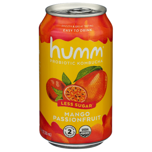 Humm Kombucha Organic Mango Passionfruit Probiotic Kombucha