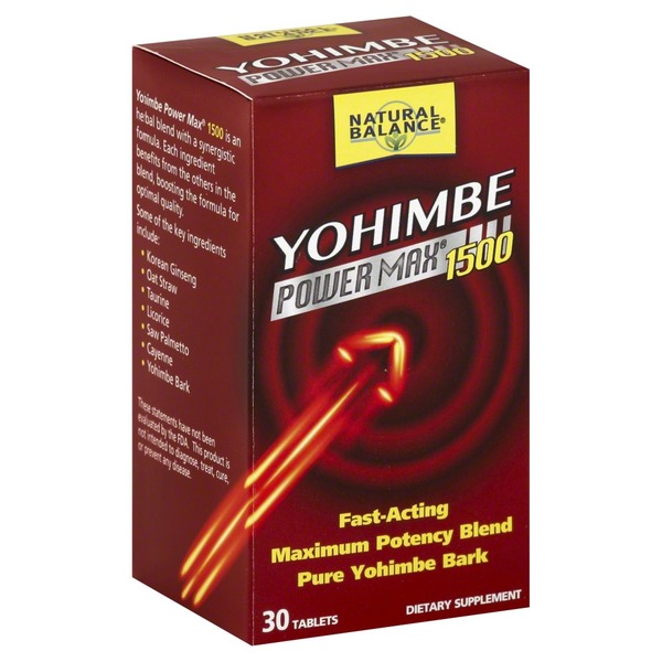 Natural Balance Yohimbe, Power Max 1500, Tablets, Box (30 ct) Instacart