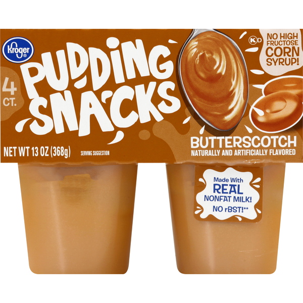 Kroger Pudding Snacks, Butterscotch (4 each) Instacart