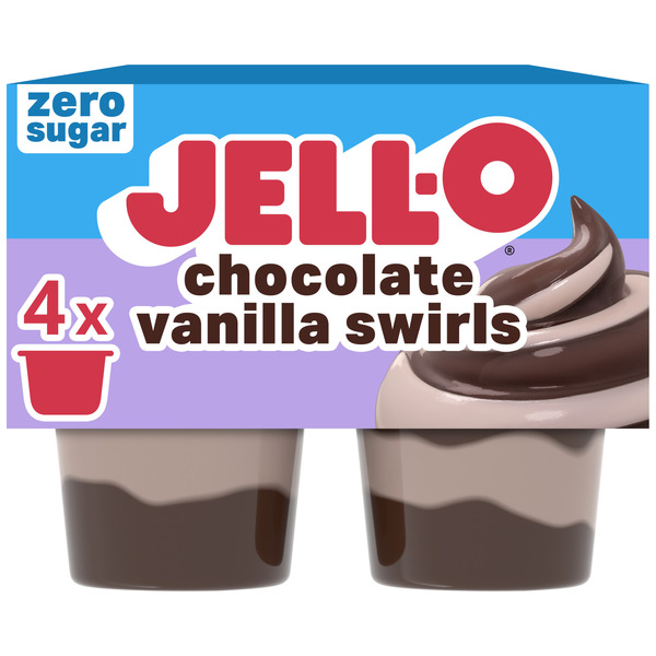 Jell-O Chocolate Vanilla Swirls Sugar Free Refrigerated Pudding
