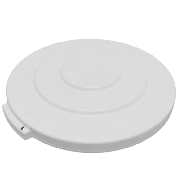 Round Waste Bin Trash Container Lid 10 Gallon - White