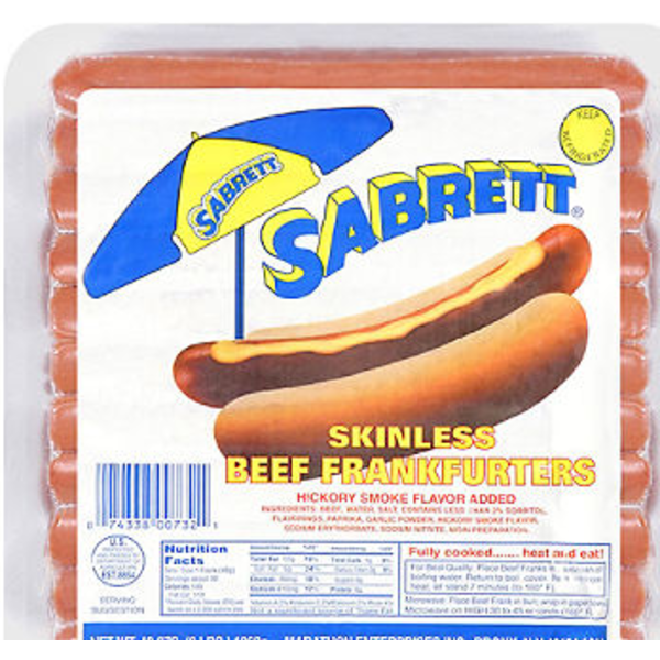 Sabrett - Beef Franks - 7:1 (2.3 oz each), 5lbs