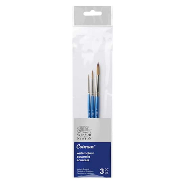 Winsor & Newton Cotman Round Watercolour Brush 3-Piece Set