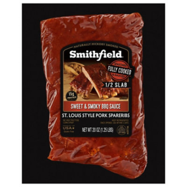 Smithfield St. Louis Style Sweet & Smoky BBQ Sauce Pork Spareribs