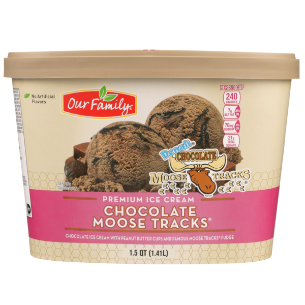 Our Family Denali, Chocolate Moose Tracks Chocolate Premium Ice Cream