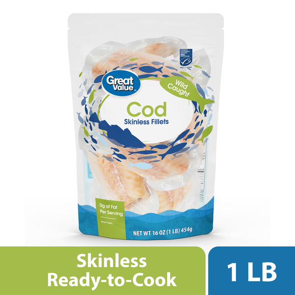 Walmart Great Value Cod Skinless Fillets Same-Day Delivery | Instacart