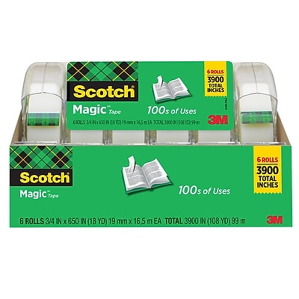 Scotch Magic Invisible Tape In Dispensers - Clear - 3/4" x 650"