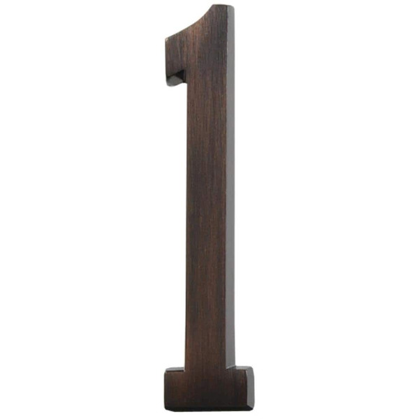 Everbilt 4 In. Aged Bronze Flush Mount Self-adhesive House Number 1