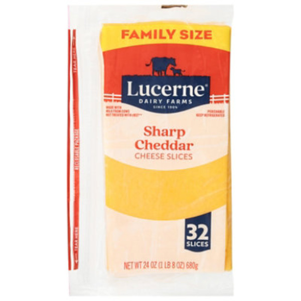 Lucerne Cheese Slices, Sharp Cheddar, Family Size