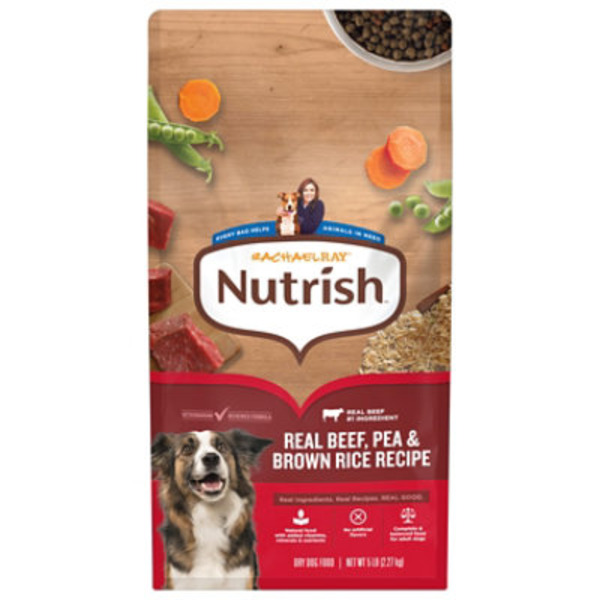 Rachael Ray Nutrish Adult Dry Dog Food Real Beef, Pea & Brown Rice Recipe, 5 lb. Bag