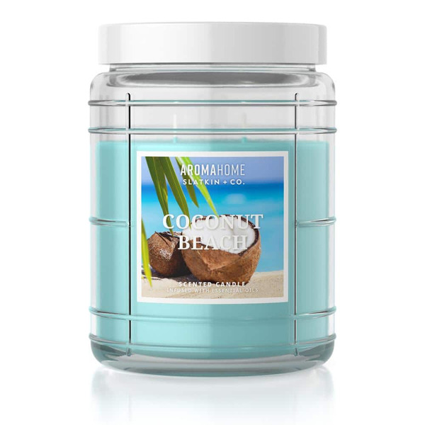 Aromahome By Slatkin & Co 16 Oz. Coconut Beach Scented Candle Jar