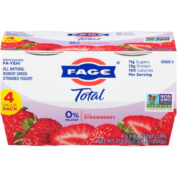 Fage Strawberry 0 Milkfat All Natural Nonfat Greek Strained Yogurt (5.