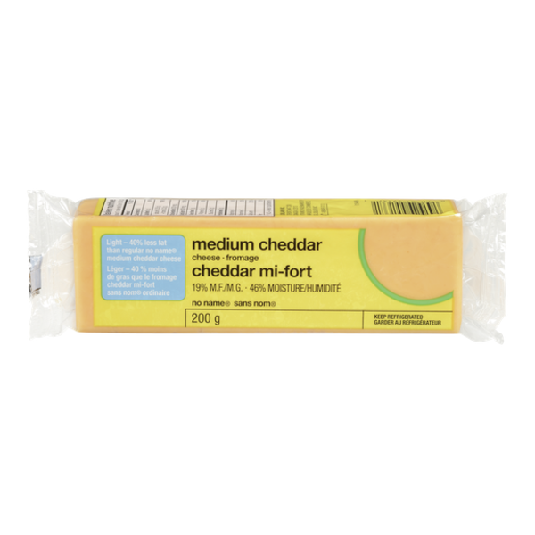 No Name Light Medium Cheddar Cheese Bar (200 g) from Real Canadian Superstore Instacart