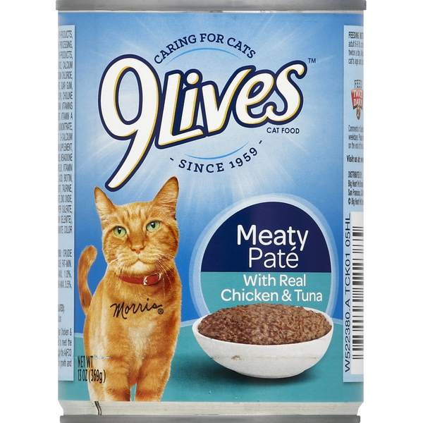 9Lives Cat Food, with Real Chicken & Tuna, Meaty Pate Same-Day