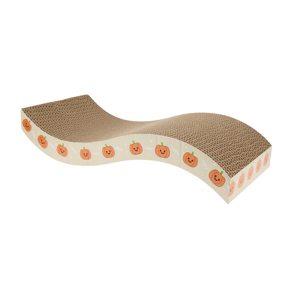 Thrills & Chills Wavy Pumpkin Cat Scratcher, 17.7 x 8.5 x 3.6 in