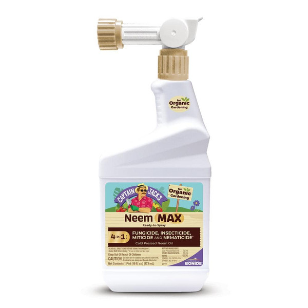 Bonide Captain Jack's Neem Max, 16oz Ready To Spray Cold Pressed Neem Oil, Insecticide, Fungicide, Miticide And Nematicide