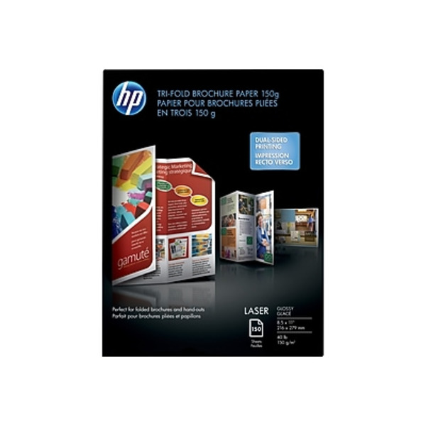 HP Q6612A 8.5" x 11" Tri-fold Glossy Brochure Paper