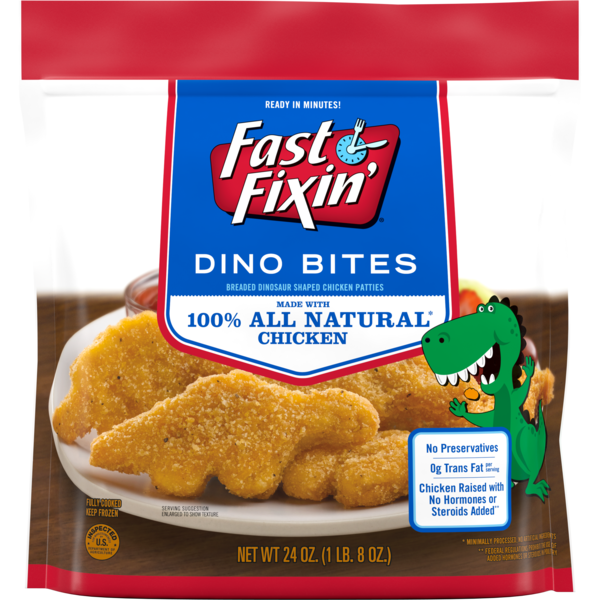 Fast Fixin Dino Chicken Bites, 24 oz (Frozen)