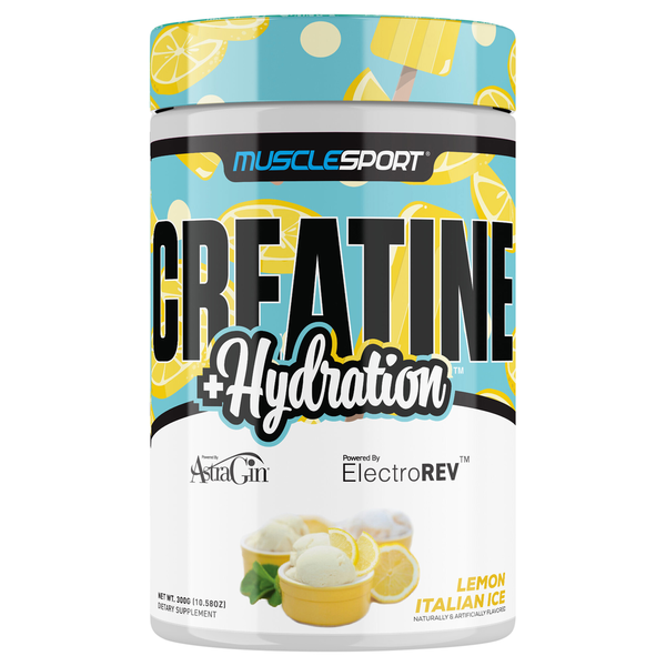 Musclesport Creatine, Lemon Italian Ice, +Hydration Same-Day
